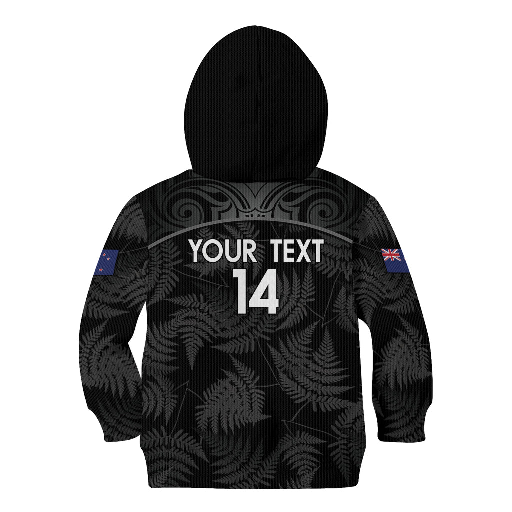 Custom New Zealand Silver Fern Football Kid Hoodie Summer 2024 Olympic Go Aotearoa