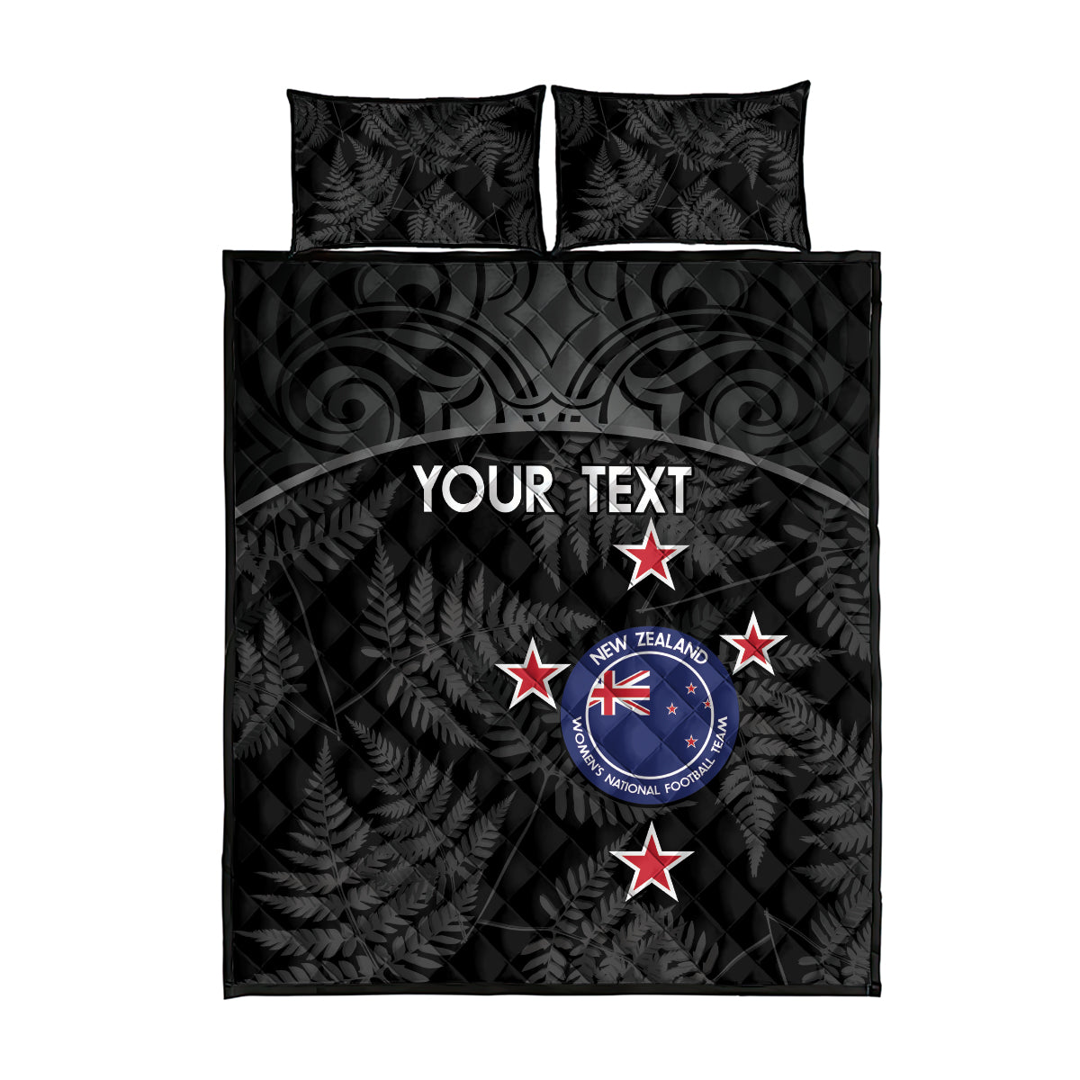 Custom New Zealand Silver Fern Football Quilt Bed Set Summer 2024 Olympic Go Aotearoa