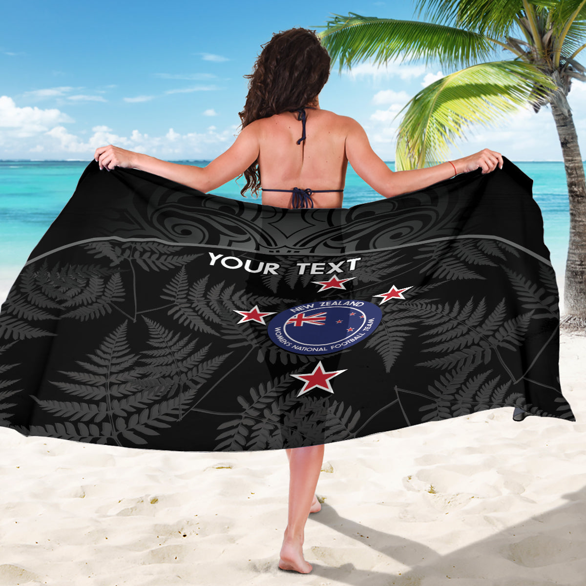 Custom New Zealand Silver Fern Football Sarong Summer 2024 Olympic Go Aotearoa LT14 - Polynesian Pride