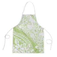 Polynesian Tiare Flower Sage Green Pastel Apron