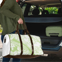 Polynesian Tiare Flower Sage Green Pastel Travel Bag