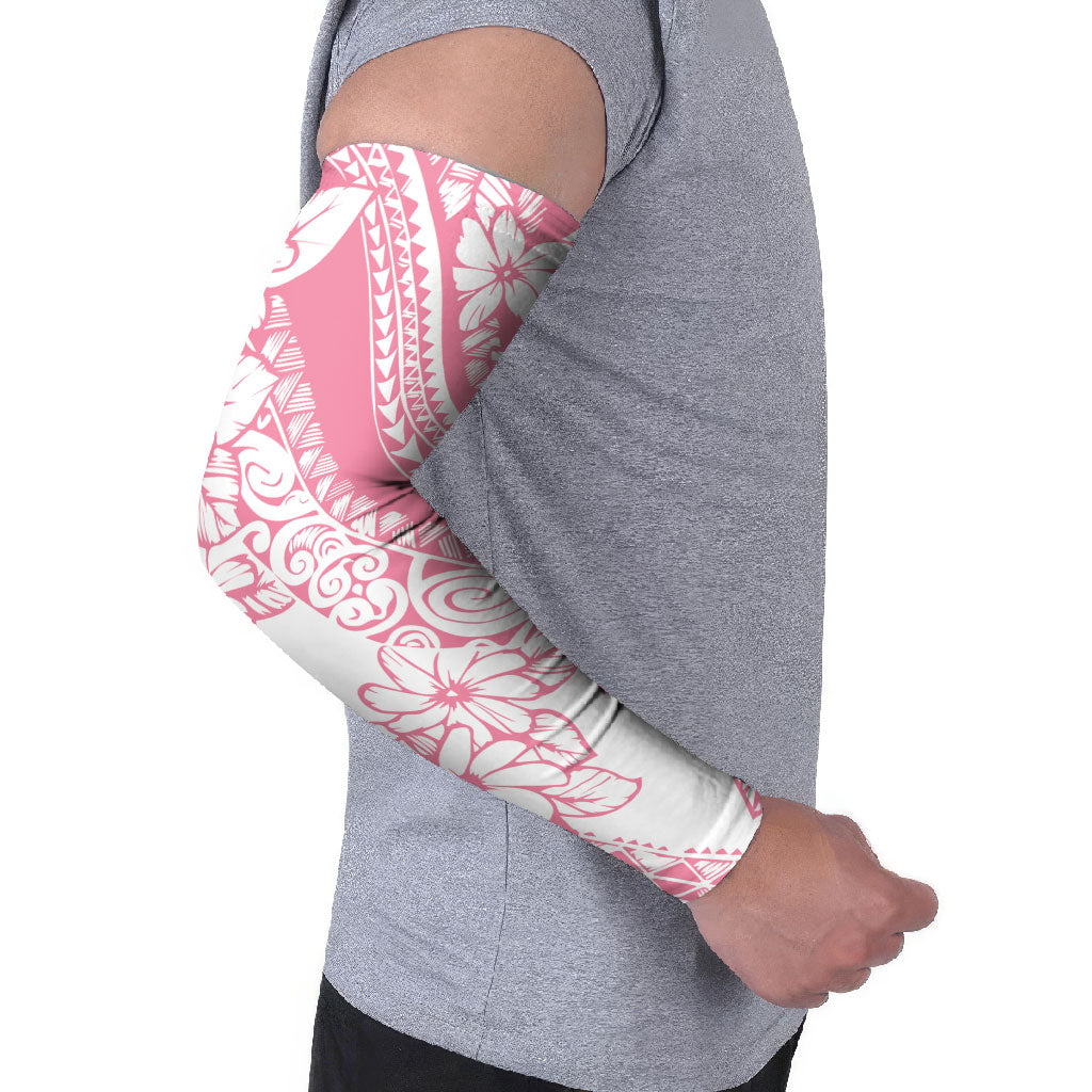 Polynesian Tiare Flower Pink Pastel Vibes Arm Sleeves