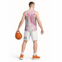 Polynesian Tiare Flower Pink Pastel Vibes Basketball Jersey