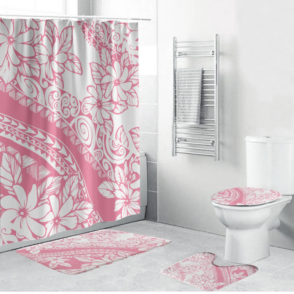Polynesian Tiare Flower Pink Pastel Vibes Bathroom Set