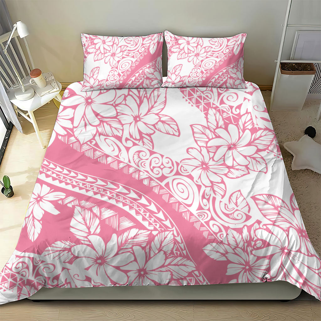 Polynesian Tiare Flower Pink Pastel Vibes Bedding Set