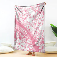 Polynesian Tiare Flower Pink Pastel Vibes Blanket