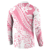 Polynesian Tiare Flower Pink Pastel Vibes Button Sweatshirt