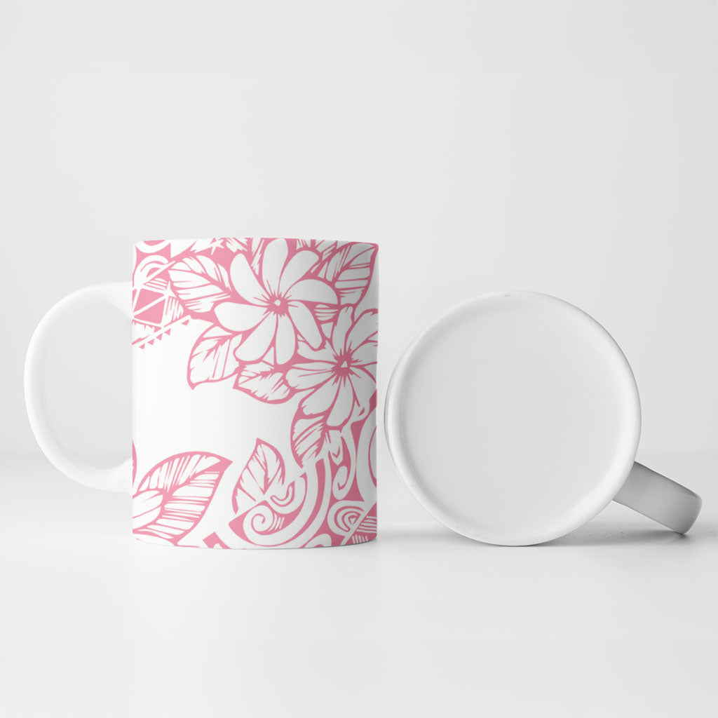 Polynesian Tiare Flower Pink Pastel Vibes Ceramic Mug