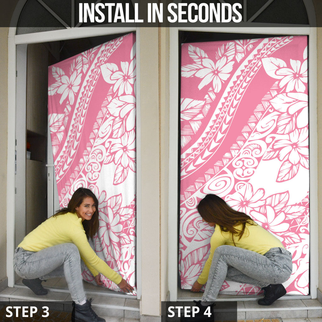 Polynesian Tiare Flower Pink Pastel Vibes Door Cover