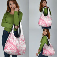 Polynesian Tiare Flower Pink Pastel Vibes Grocery Bag