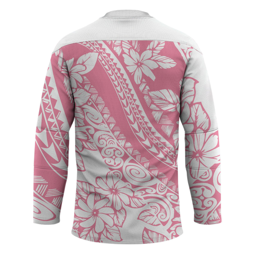 Polynesian Tiare Flower Pink Pastel Vibes Hockey Jersey
