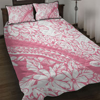 Polynesian Tiare Flower Pink Pastel Vibes Quilt Bed Set