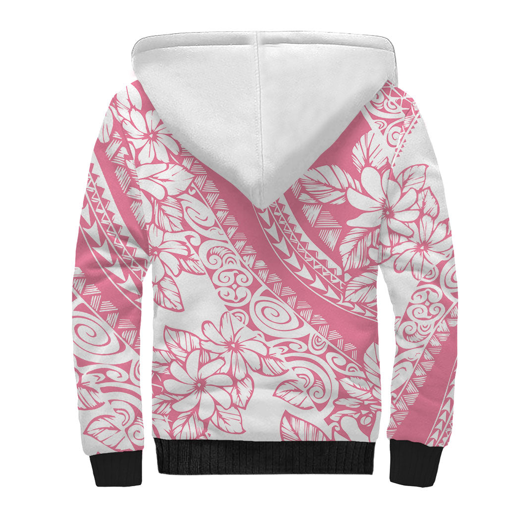 Polynesian Tiare Flower Pink Pastel Vibes Sherpa Hoodie LT14 - Polynesian Pride