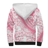 Polynesian Tiare Flower Pink Pastel Vibes Sherpa Hoodie LT14 - Polynesian Pride