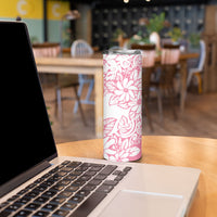 Polynesian Tiare Flower Pink Pastel Vibes Skinny Tumbler