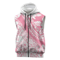 Polynesian Tiare Flower Pink Pastel Vibes Sleeveless Zip Hoodie LT14 Pink - Polynesian Pride