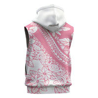 Polynesian Tiare Flower Pink Pastel Vibes Sleeveless Zip Hoodie LT14 - Polynesian Pride