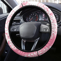 Polynesian Tiare Flower Pink Pastel Vibes Steering Wheel Cover