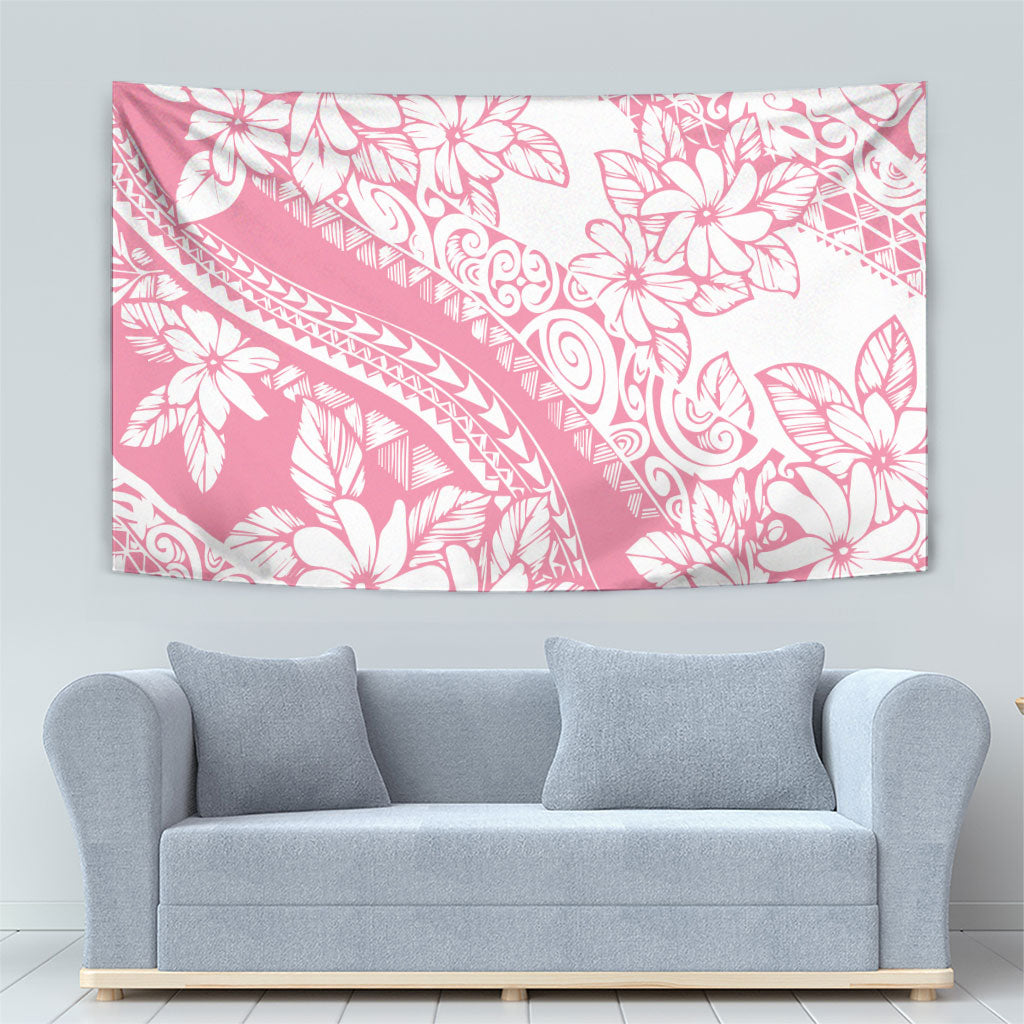Polynesian Tiare Flower Pink Pastel Vibes Tapestry