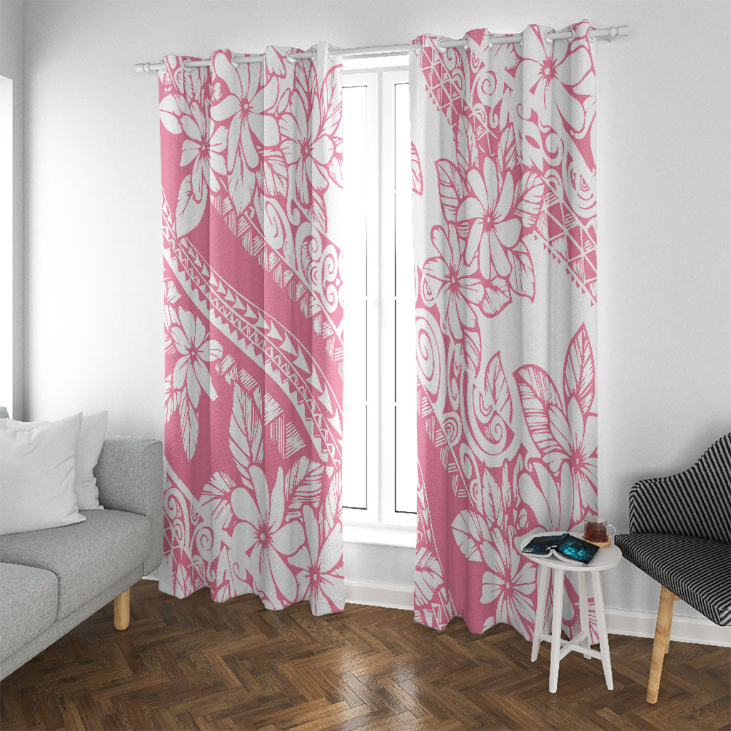 Polynesian Tiare Flower Pink Pastel Vibes Window Curtain