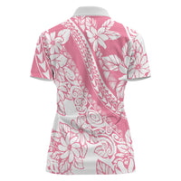 Polynesian Tiare Flower Pink Pastel Vibes Women Polo Shirt