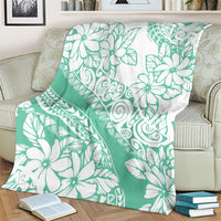 Polynesian Tiare Flower Cyan Pastel Vibes Blanket
