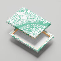 Polynesian Tiare Flower Cyan Pastel Vibes Canvas Wall Art