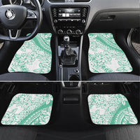 Polynesian Tiare Flower Cyan Pastel Vibes Car Mats