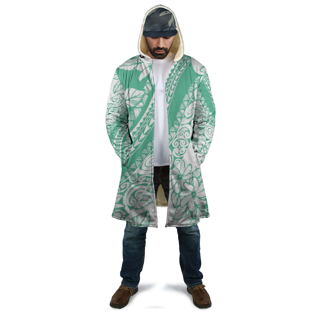 Polynesian Tiare Flower Cyan Pastel Vibes Cloak