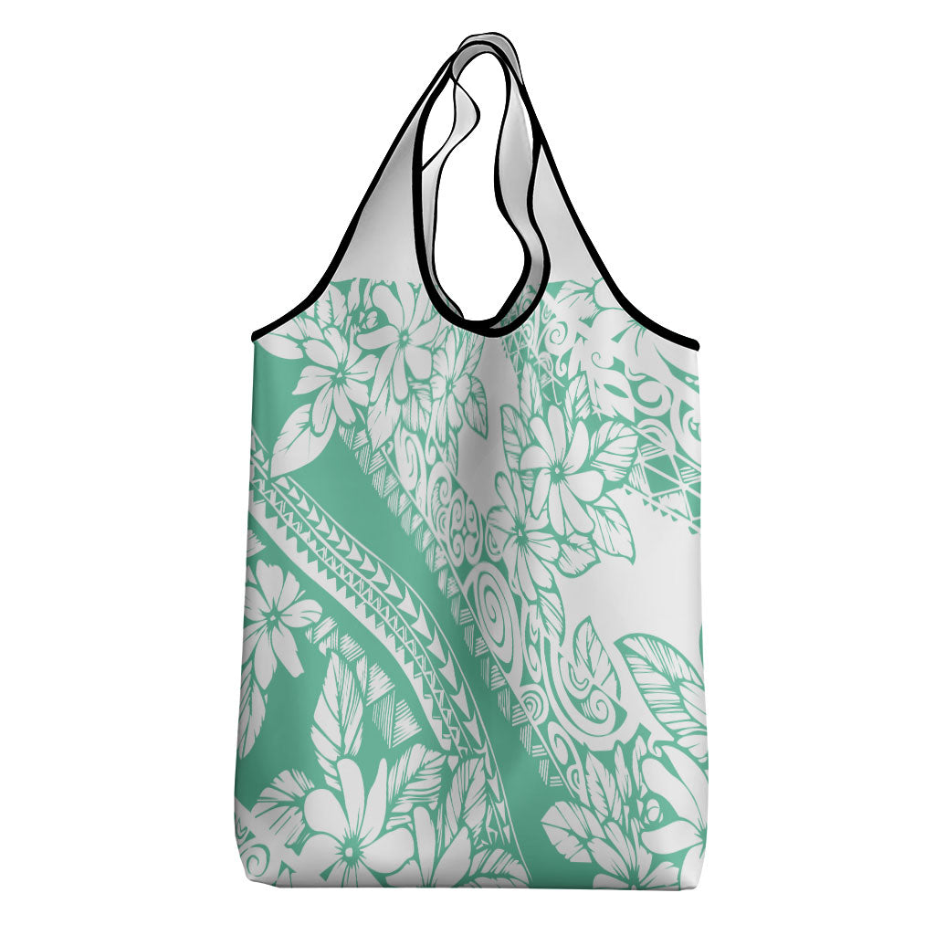 Polynesian Tiare Flower Cyan Pastel Vibes Grocery Bag