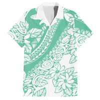 Polynesian Tiare Flower Cyan Pastel Vibes Hawaiian Shirt