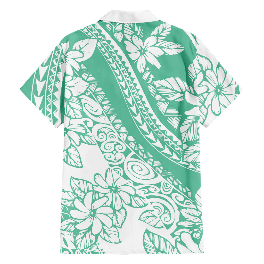 Polynesian Tiare Flower Cyan Pastel Vibes Hawaiian Shirt
