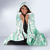 Polynesian Tiare Flower Cyan Pastel Vibes Hooded Blanket