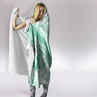 Polynesian Tiare Flower Cyan Pastel Vibes Hooded Blanket