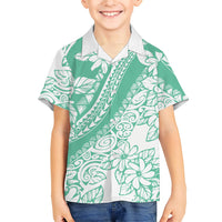 Polynesian Tiare Flower Cyan Pastel Vibes Kid Hawaiian Shirt LT14 Kid Cyan - Polynesian Pride