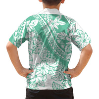 Polynesian Tiare Flower Cyan Pastel Vibes Kid Hawaiian Shirt LT14 - Polynesian Pride
