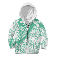 Polynesian Tiare Flower Cyan Pastel Vibes Kid Hoodie