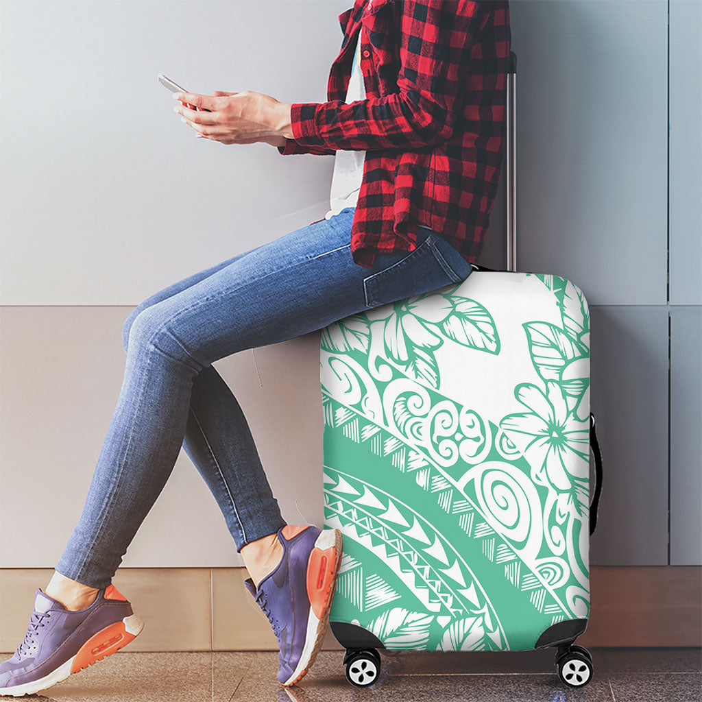 Polynesian Tiare Flower Cyan Pastel Vibes Luggage Cover