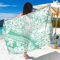 Polynesian Tiare Flower Cyan Pastel Vibes Sarong