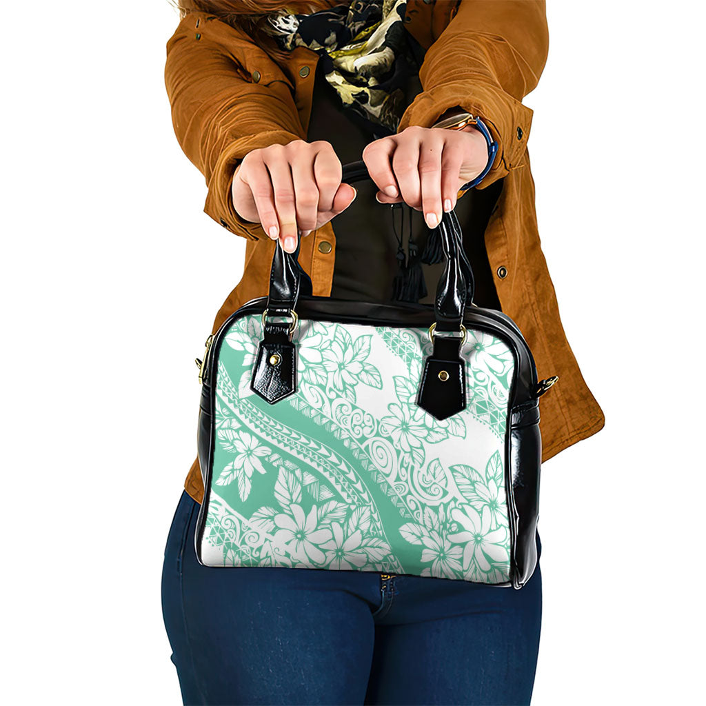 Polynesian Tiare Flower Cyan Pastel Vibes Shoulder Handbag