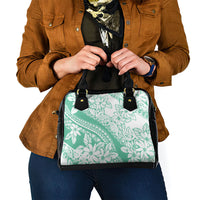 Polynesian Tiare Flower Cyan Pastel Vibes Shoulder Handbag