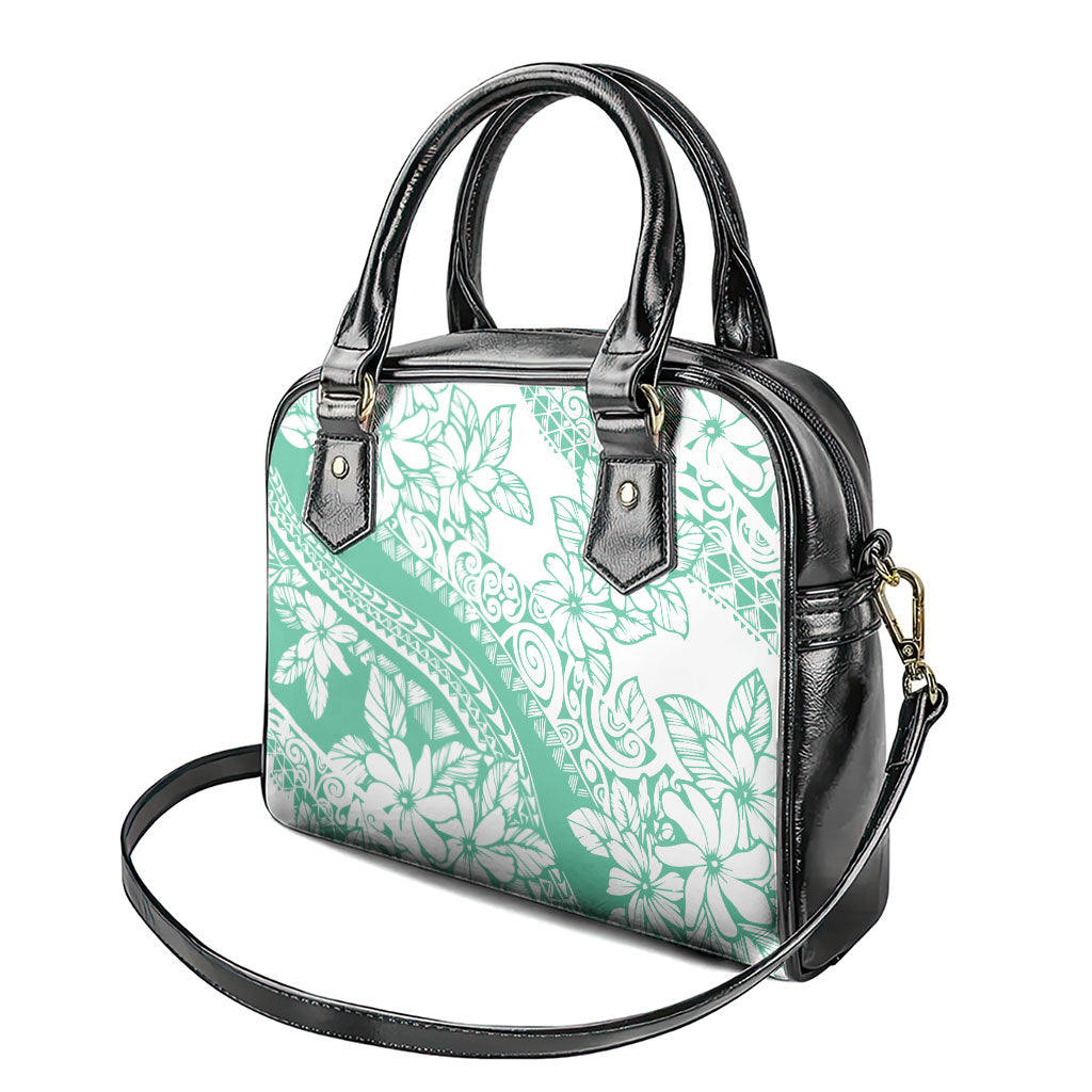 Polynesian Tiare Flower Cyan Pastel Vibes Shoulder Handbag