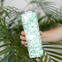 Polynesian Tiare Flower Cyan Pastel Vibes Skinny Tumbler