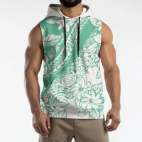 Polynesian Tiare Flower Cyan Pastel Vibes Sleeveless Hoodie LT14 - Polynesian Pride