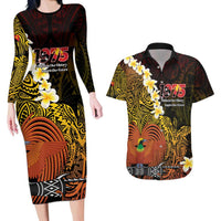 Papua New Guinea 1975 Couples Matching Long Sleeve Bodycon Dress and Hawaiian Shirt Create Our History Inspire Our Future - Polynesian Pride
