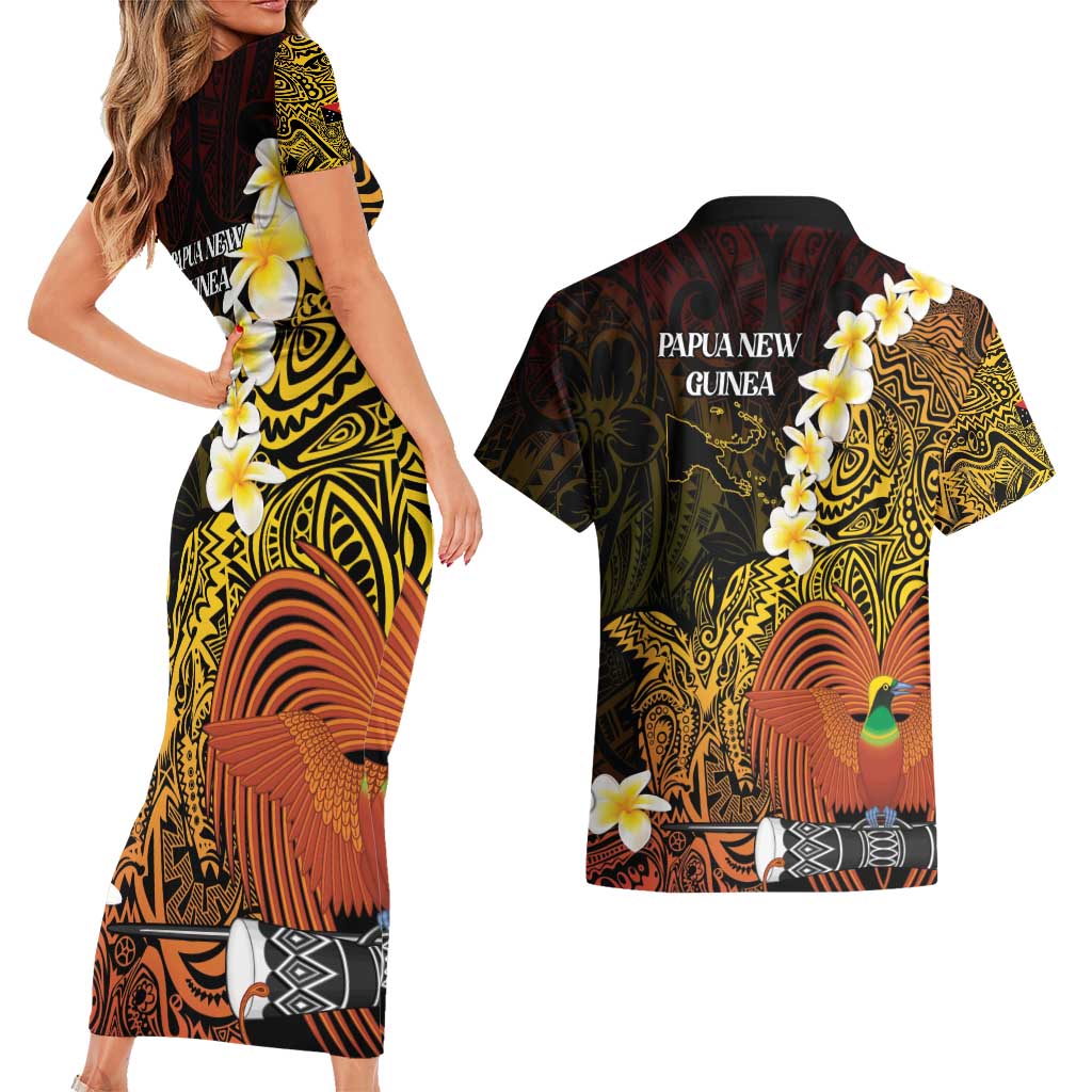 Papua New Guinea 1975 Couples Matching Short Sleeve Bodycon Dress and Hawaiian Shirt Create Our History Inspire Our Future - Polynesian Pride