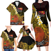 Papua New Guinea 1975 Family Matching Long Sleeve Bodycon Dress and Hawaiian Shirt Create Our History Inspire Our Future - Polynesian Pride