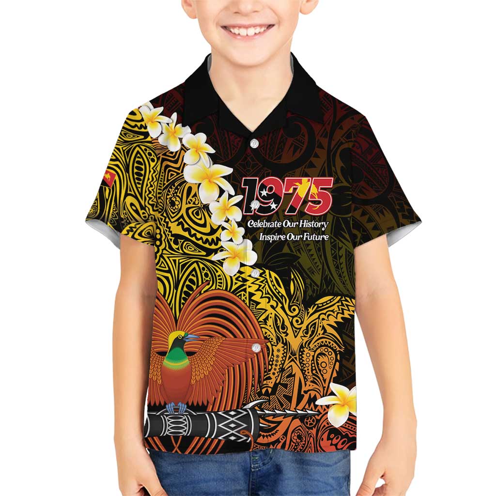 Papua New Guinea 1975 Family Matching Long Sleeve Bodycon Dress and Hawaiian Shirt Create Our History Inspire Our Future - Polynesian Pride