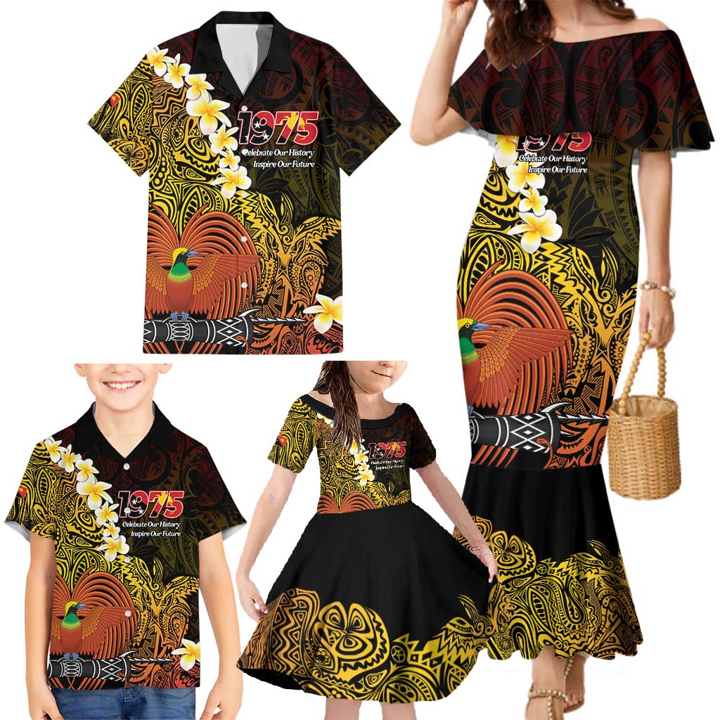 Papua New Guinea 1975 Family Matching Mermaid Dress and Hawaiian Shirt Create Our History Inspire Our Future - Polynesian Pride