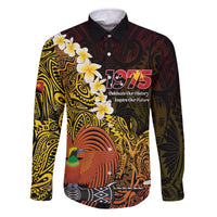 Papua New Guinea 1975 Family Matching Off The Shoulder Long Sleeve Dress and Hawaiian Shirt Create Our History Inspire Our Future - Polynesian Pride